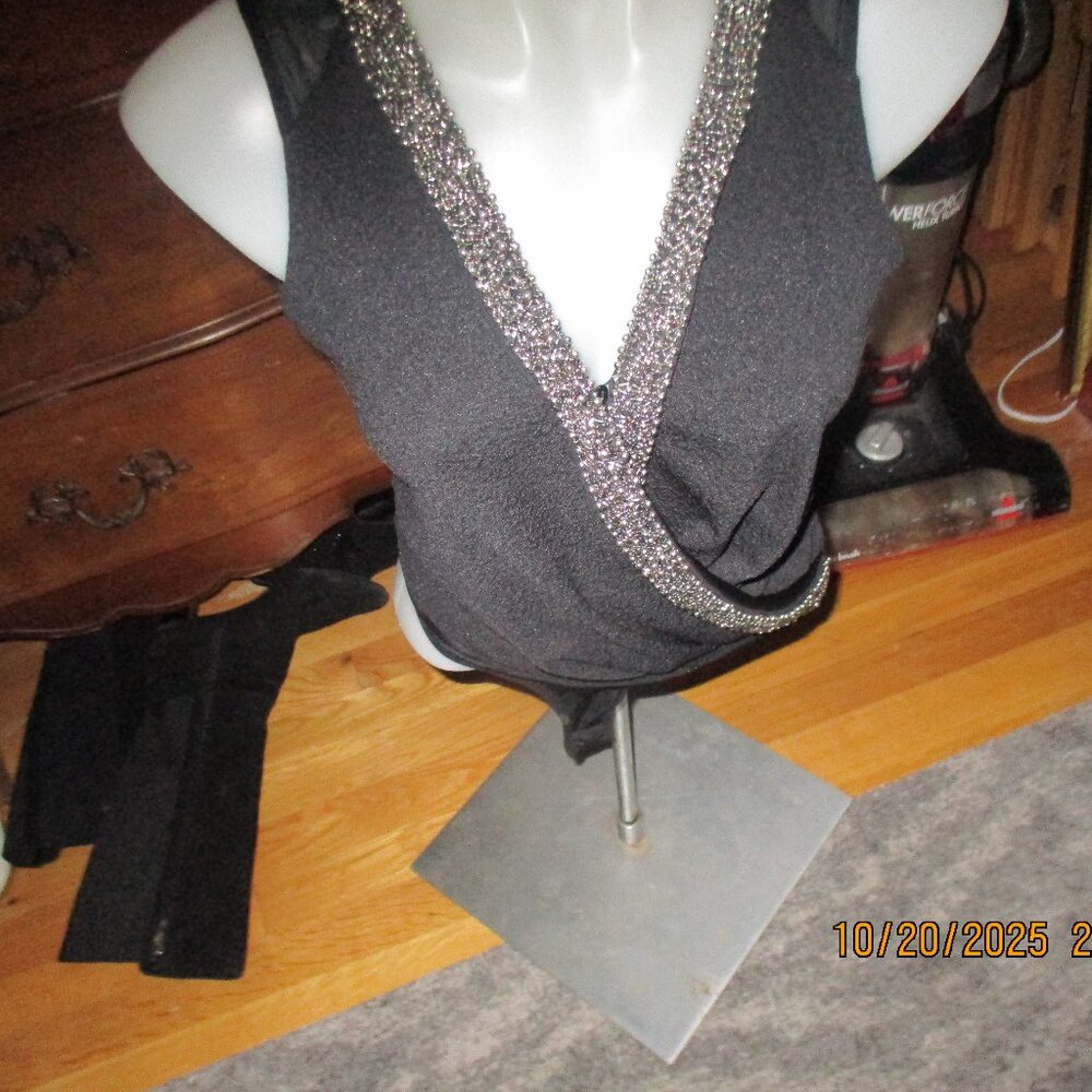 new without tags bebe black sleeveless boy suit with studs  unusual funky